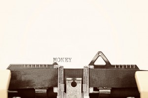 Money on typewriter page