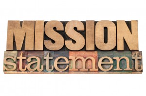 mission statement in wood type